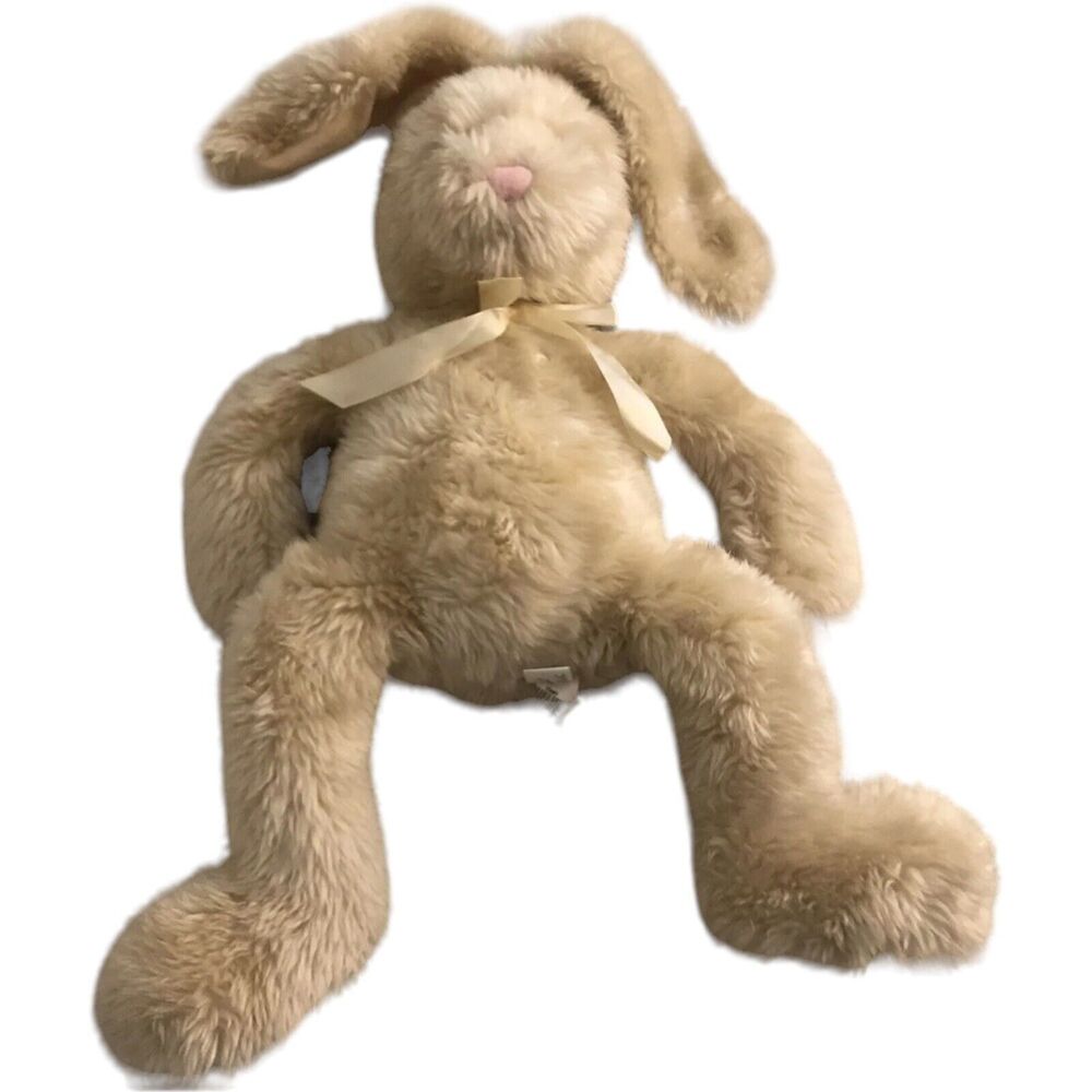 Vintage 1999 Chrisha Creations Playful Plush Rabbit Cream Stuffed Animal 24” EUC